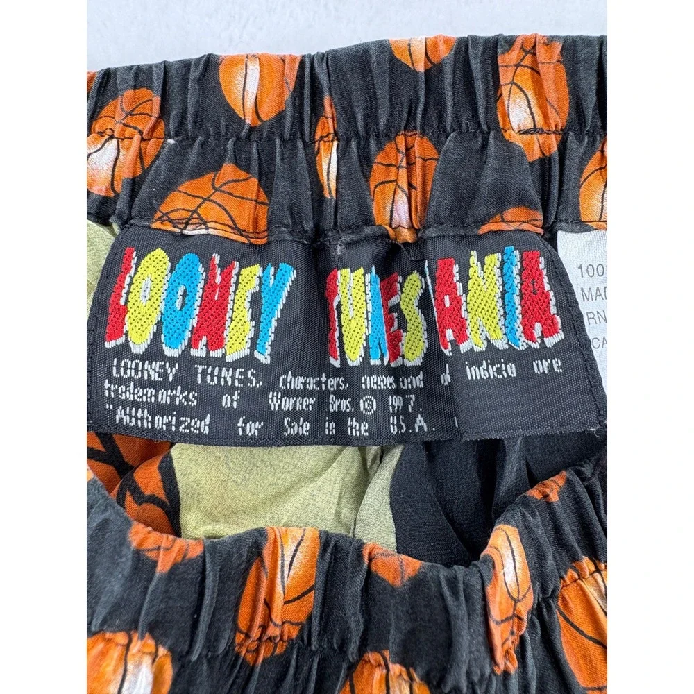 Looney Tunes Mania Silk Boxers L 1997 Vintage Taz Bugs Bunny Basketball Print